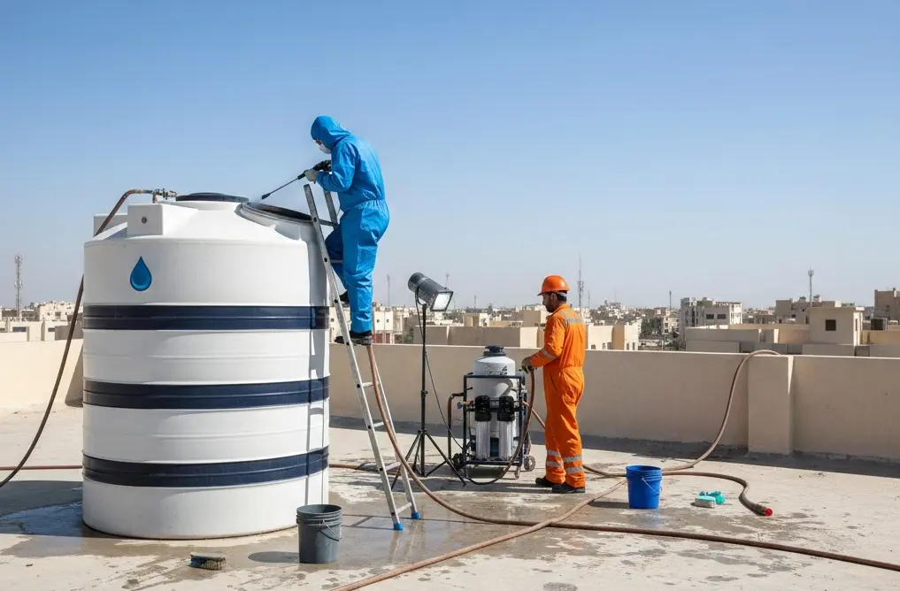 شركة تنظيف خزانات المياه بسكاكا - بريق كلين للخدمات المنزلية