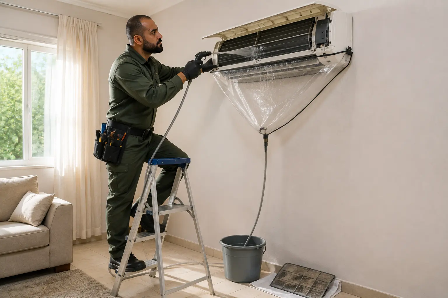 صيانة وتنظيف المكيفات — بريق كلين