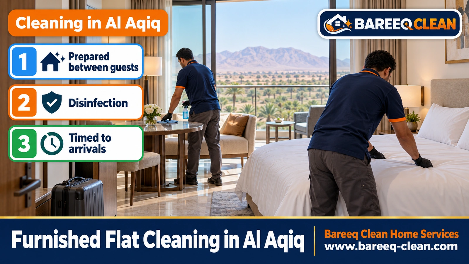 Furnished flat and rest house cleaning in Al Aqiq
