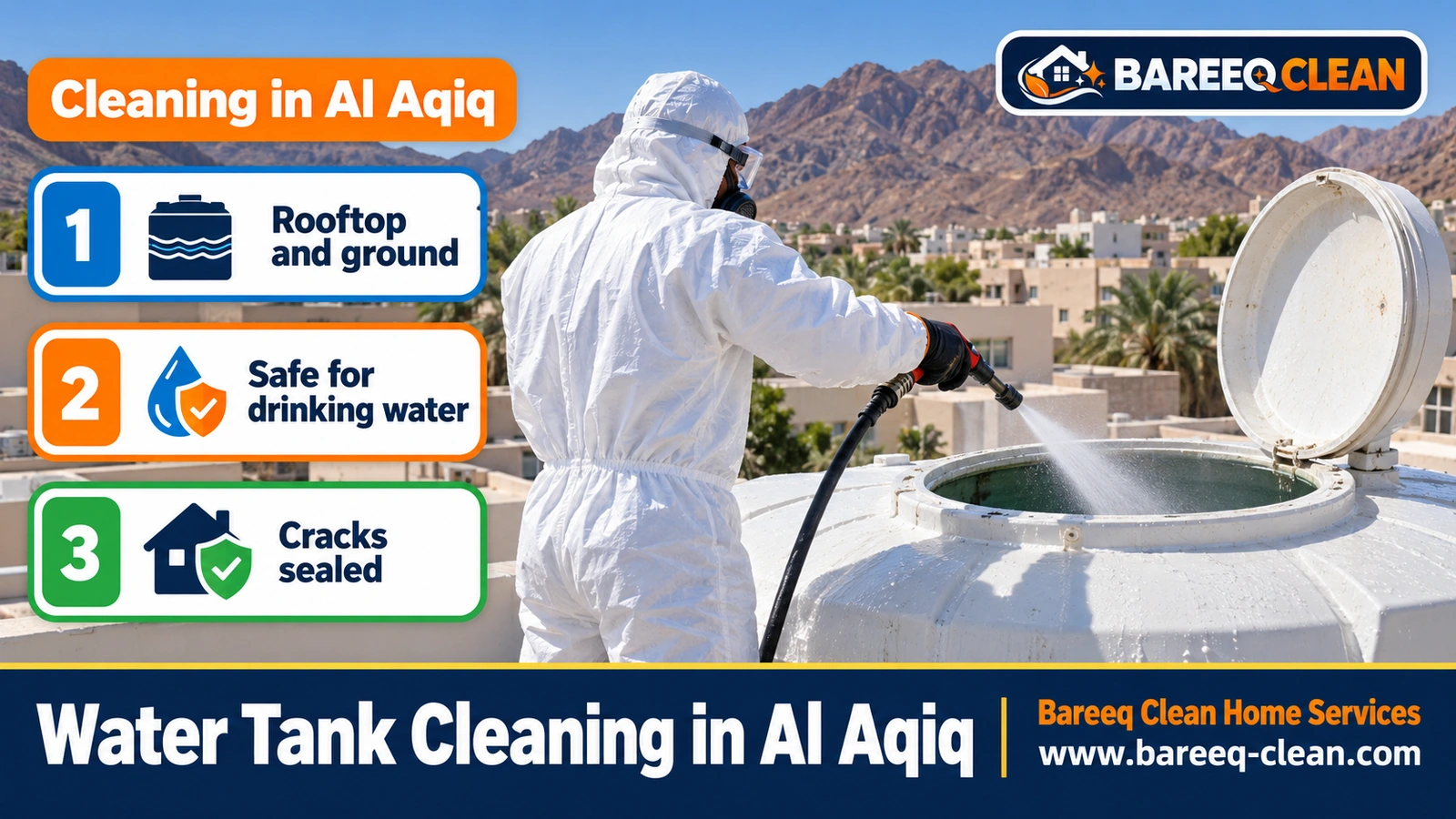 Water tank cleaning in Al Aqiq