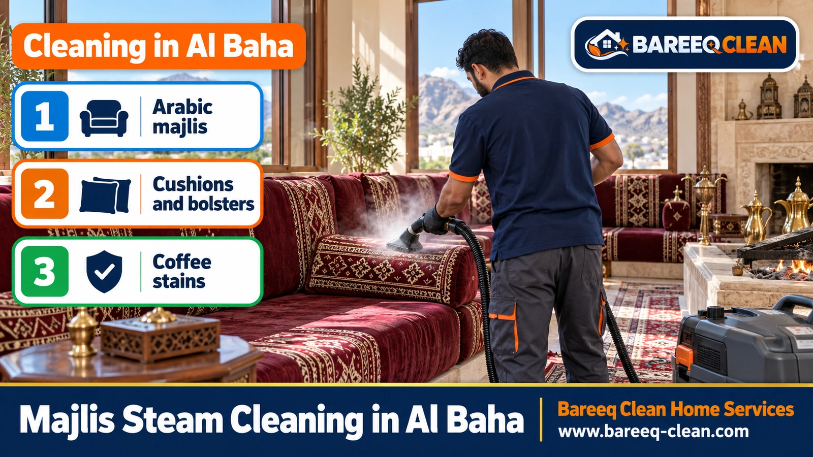 Majlis steam cleaning in Al Baha