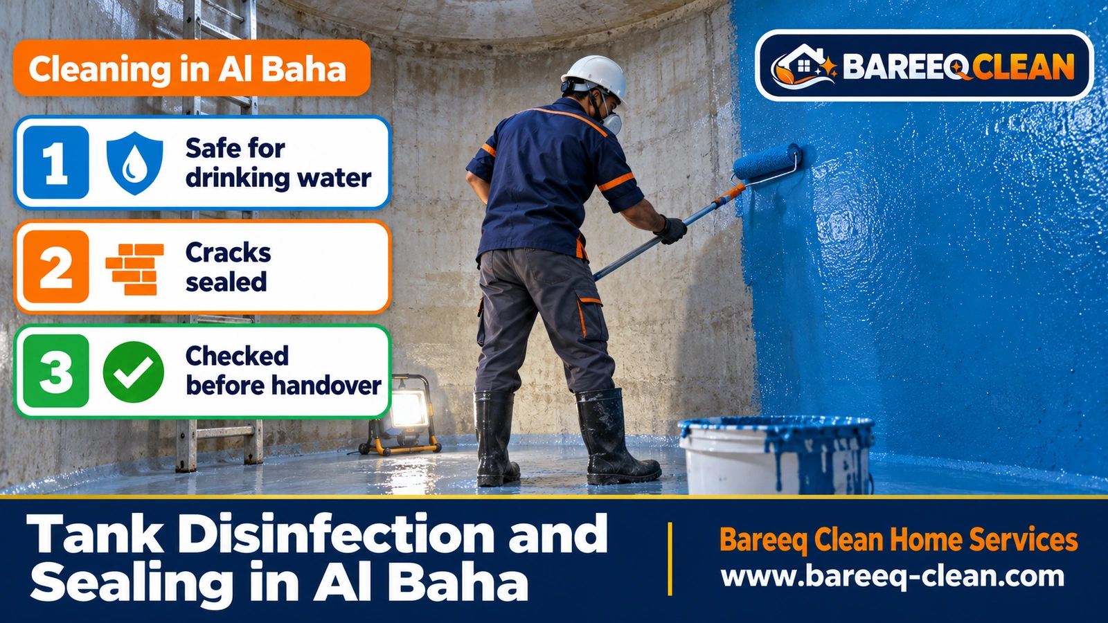 Tank disinfection and sealing in Al Baha