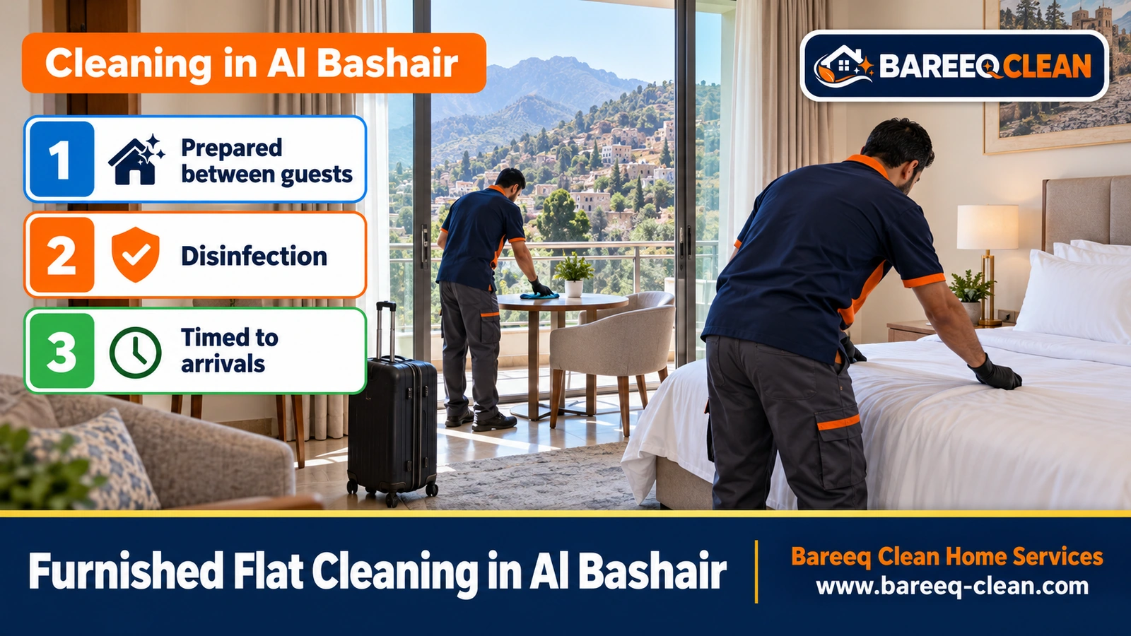 Furnished flat and rest house cleaning in Al Bashair