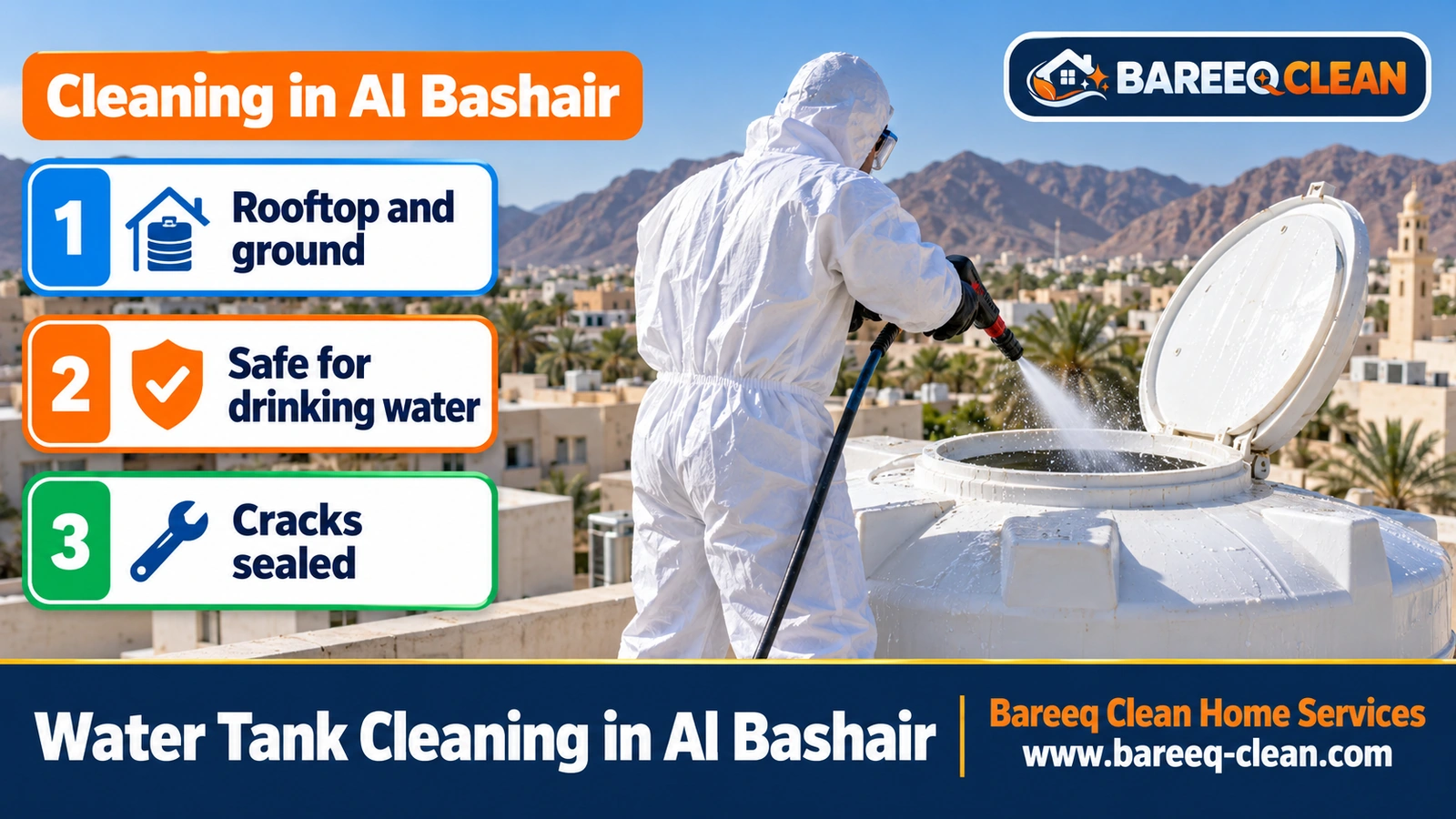 Water tank cleaning in Al Bashair