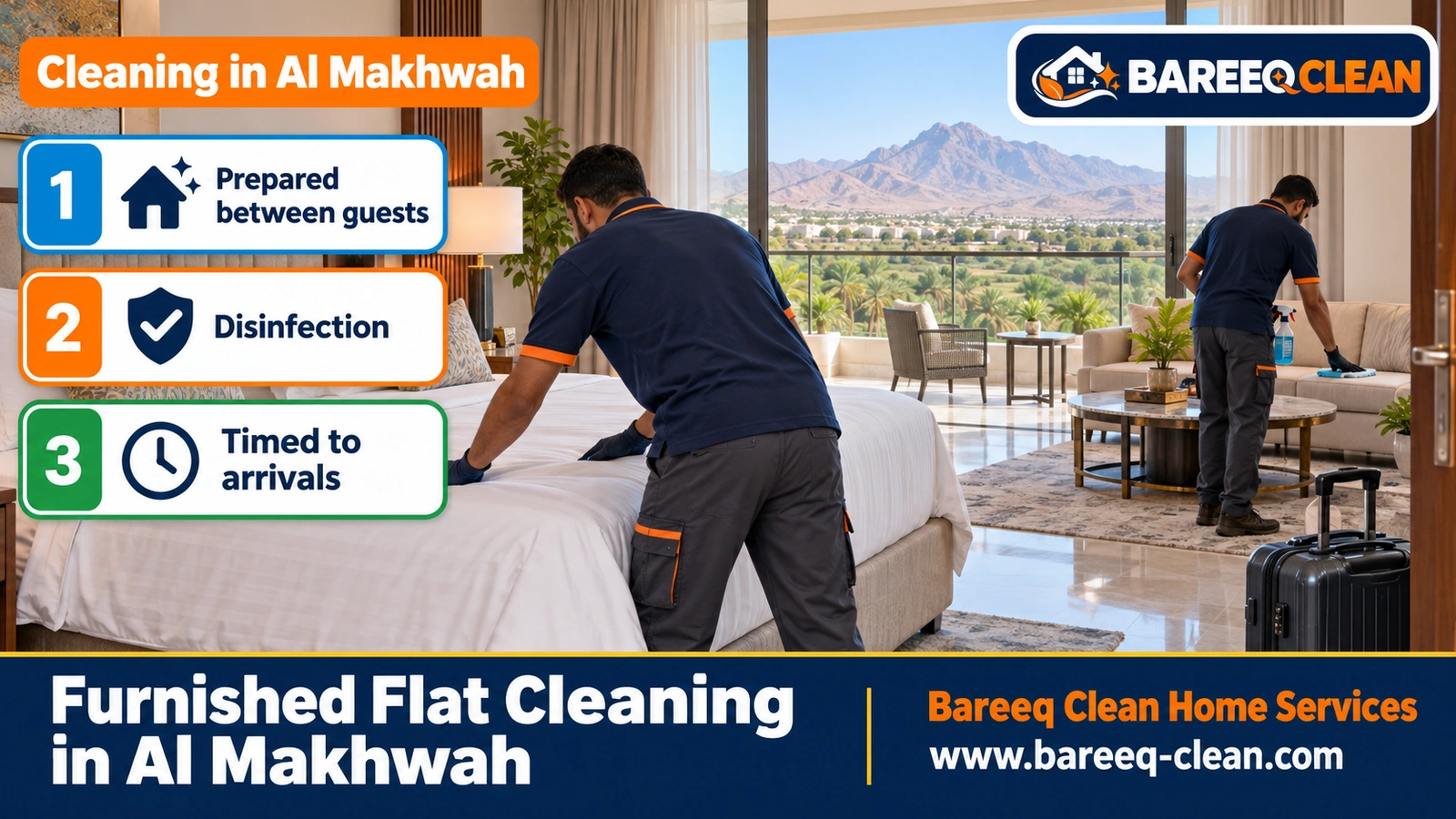 Furnished flat and rest house cleaning in Al Makhwah