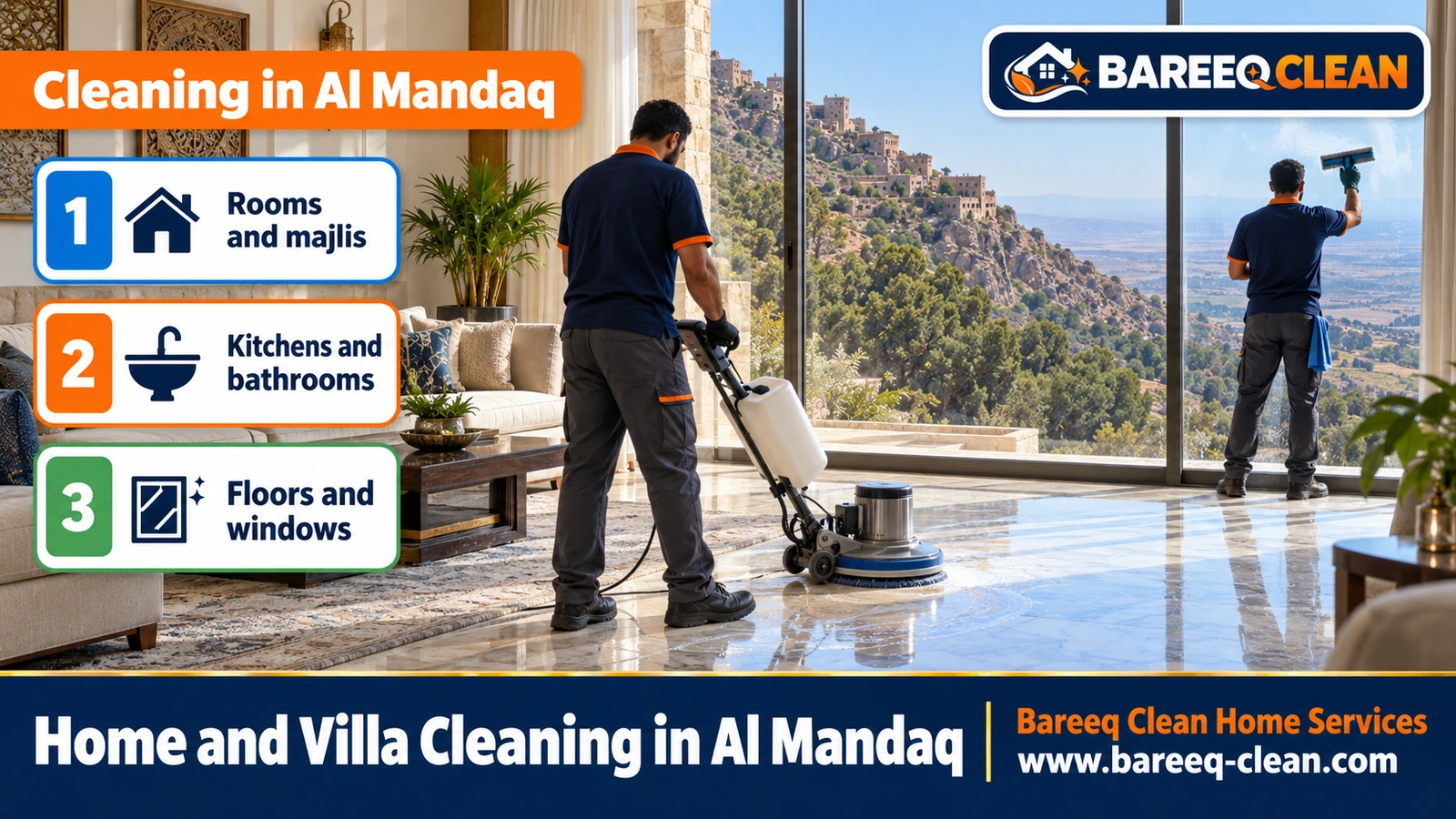 Home and villa cleaning in Al Mandaq