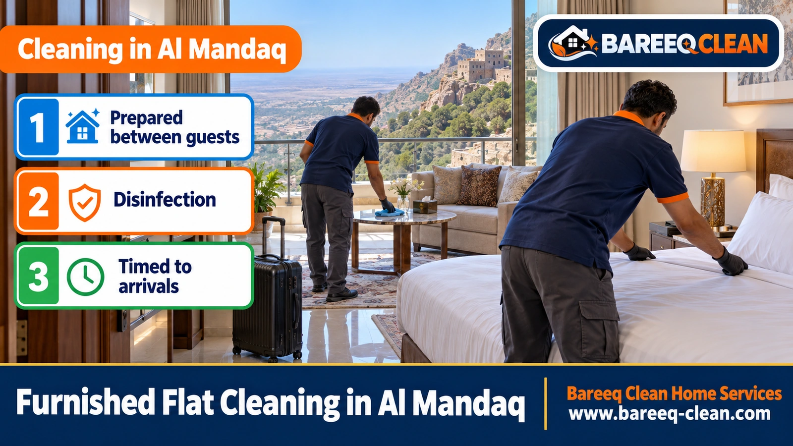Furnished flat and rest house cleaning in Al Mandaq