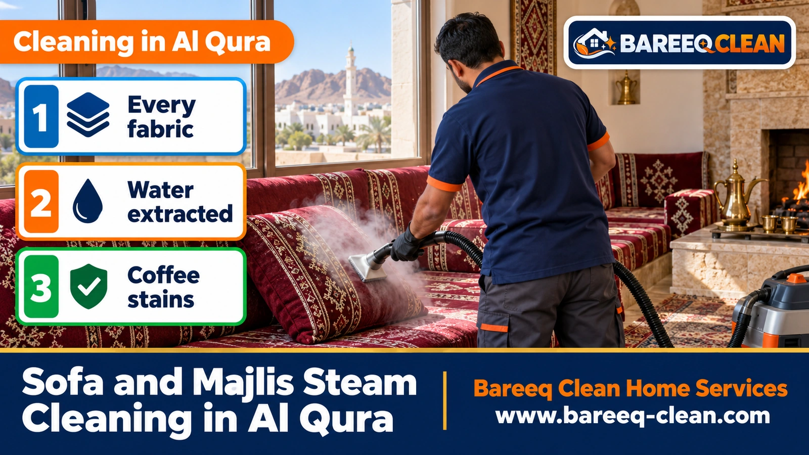 Sofa and majlis steam cleaning in Al Qura