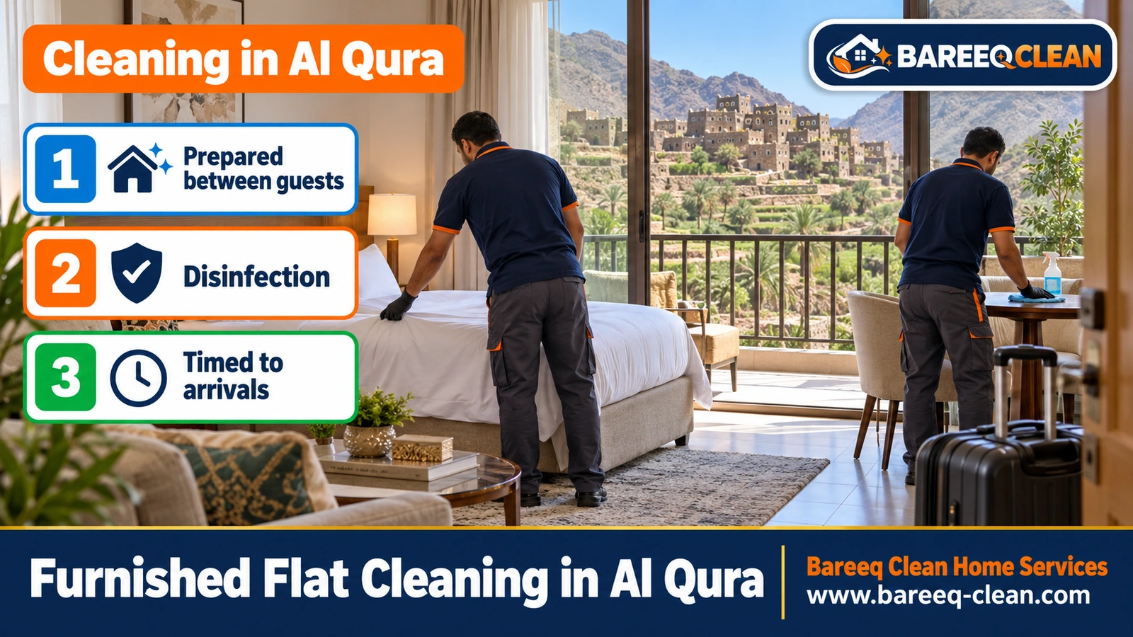 Furnished flat and rest house cleaning in Al Qura