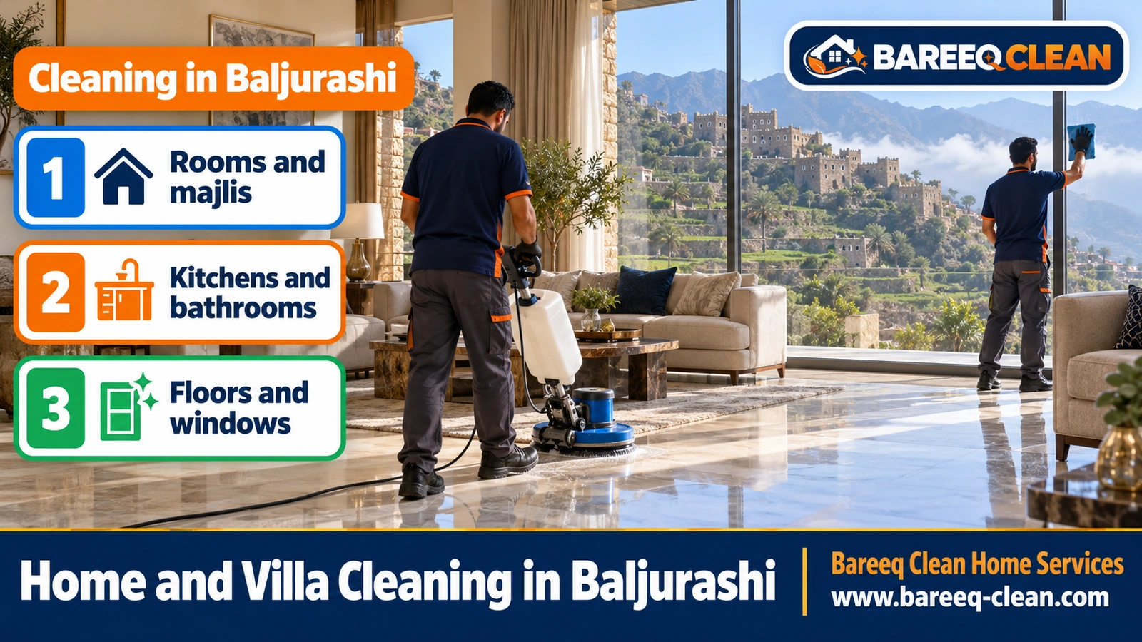 Home and villa cleaning in Baljurashi