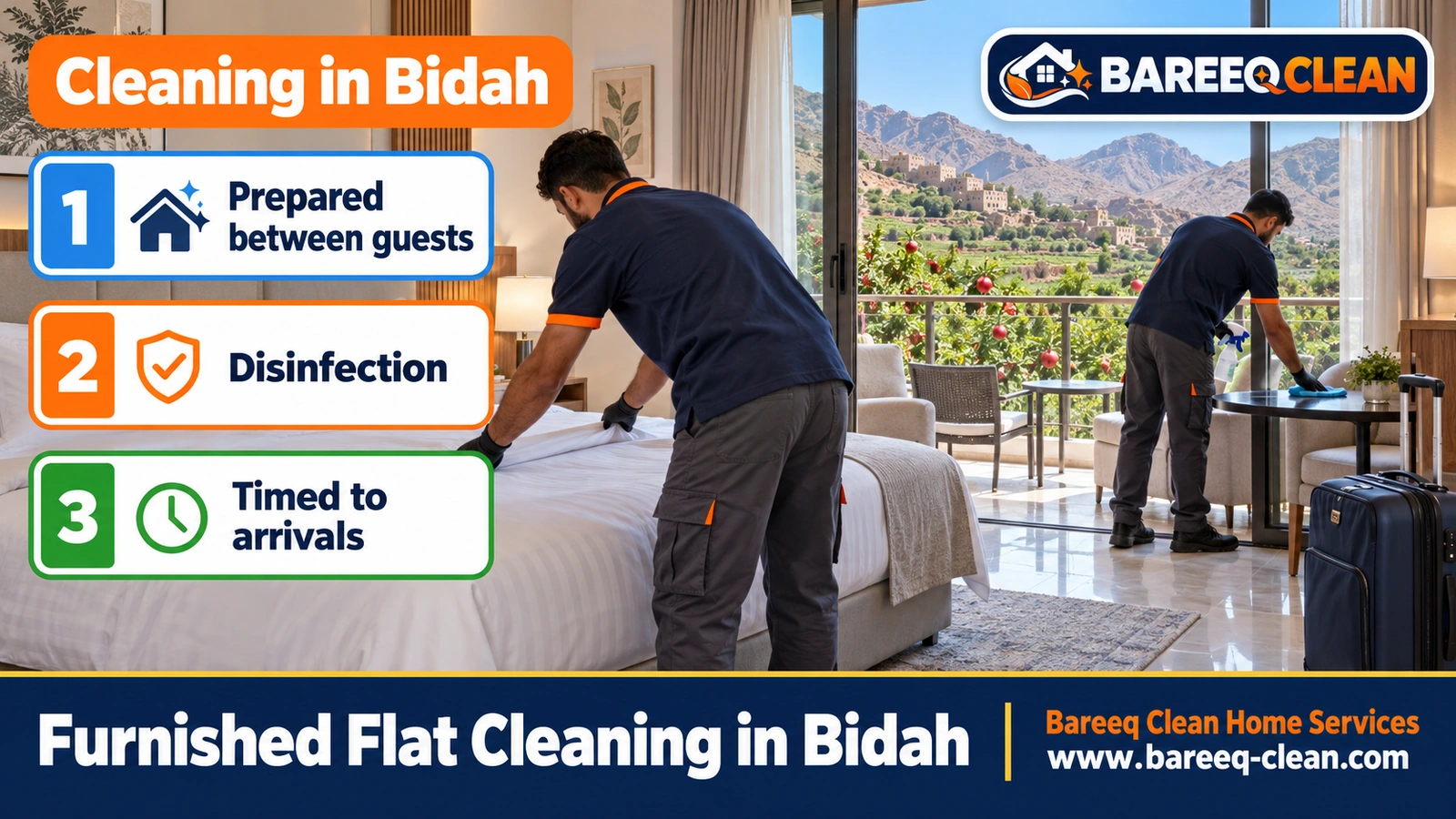 Furnished flat and rest house cleaning in Bidah