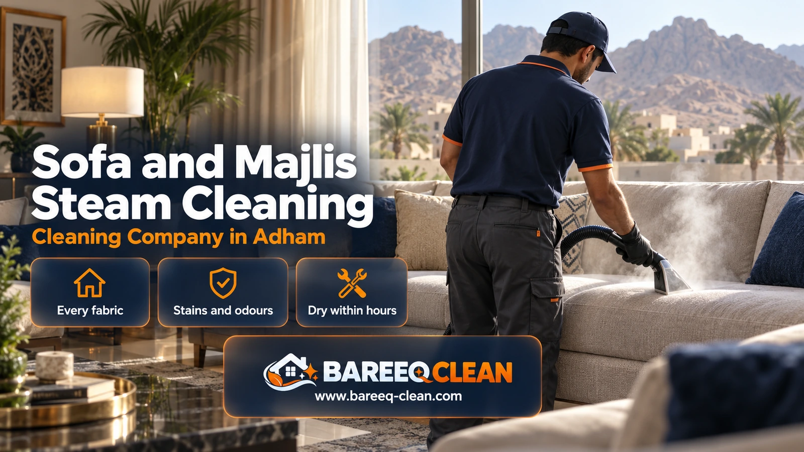 Sofa and majlis steam cleaning in Adham