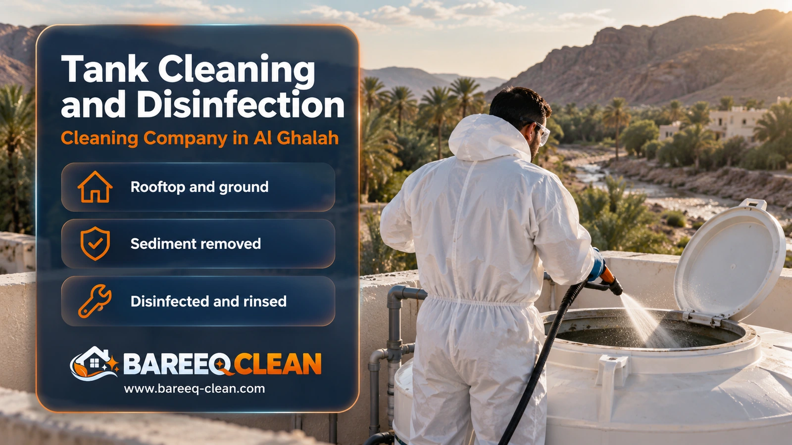 Water tank cleaning and disinfection in Al Ghalah