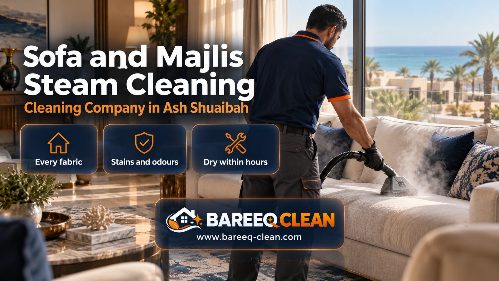 Sofa and majlis steam cleaning in Ash Shuaibah