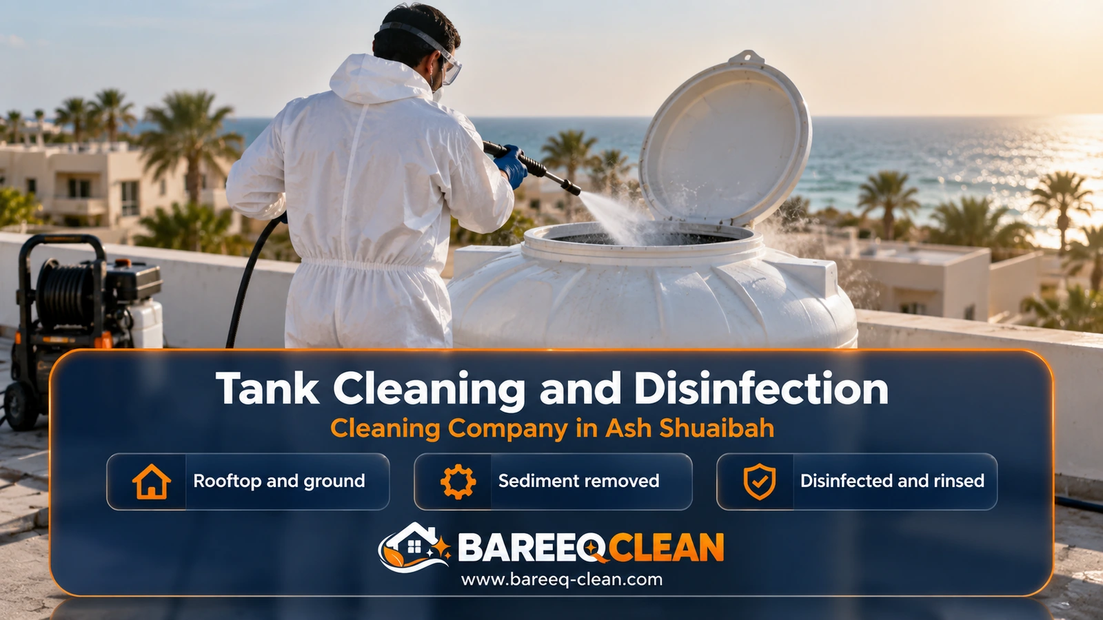 Water tank cleaning and disinfection in Ash Shuaibah