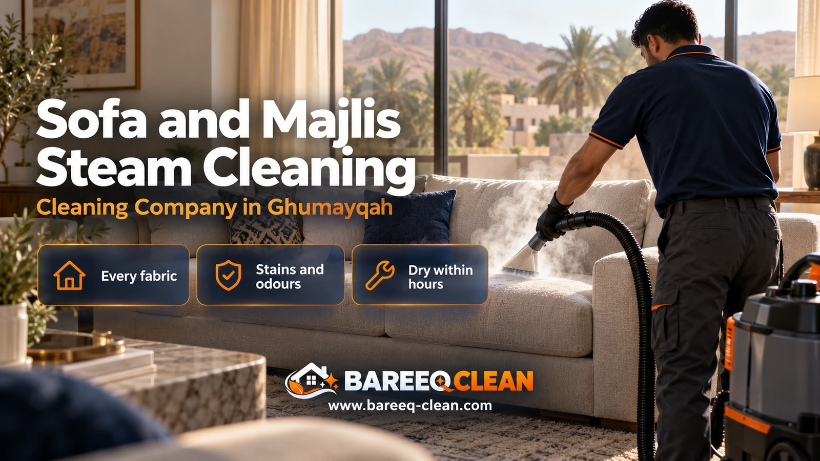 Sofa and majlis steam cleaning in Ghumayqah