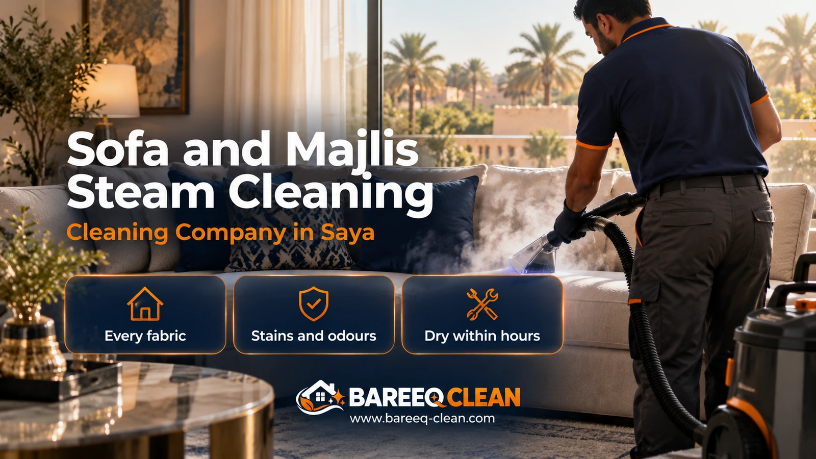 Sofa and majlis steam cleaning in Saya