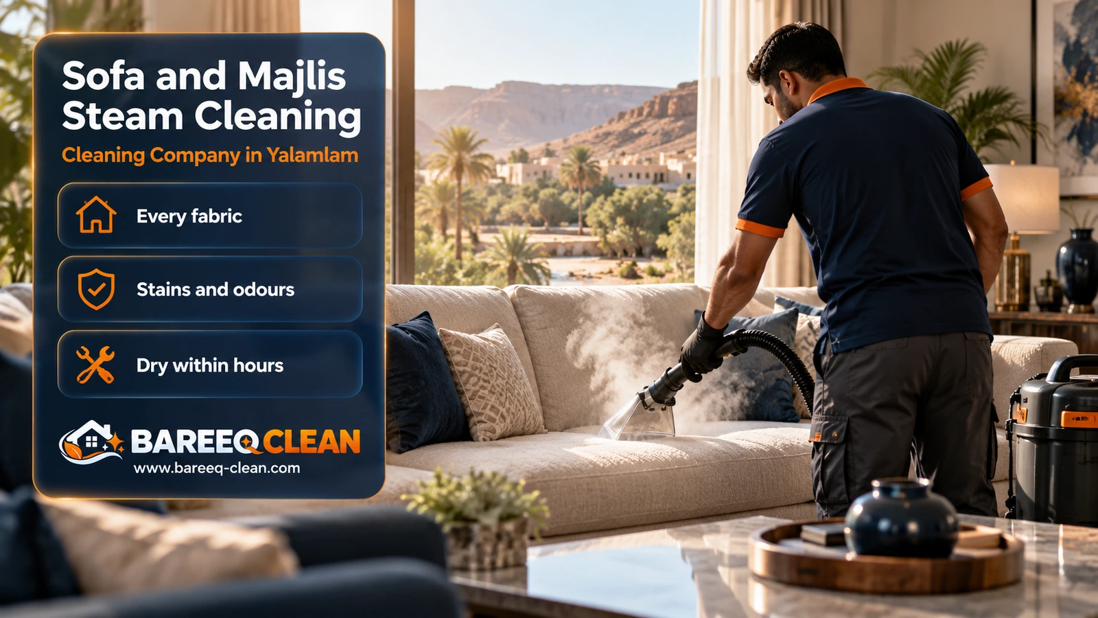 Sofa and majlis steam cleaning in Yalamlam
