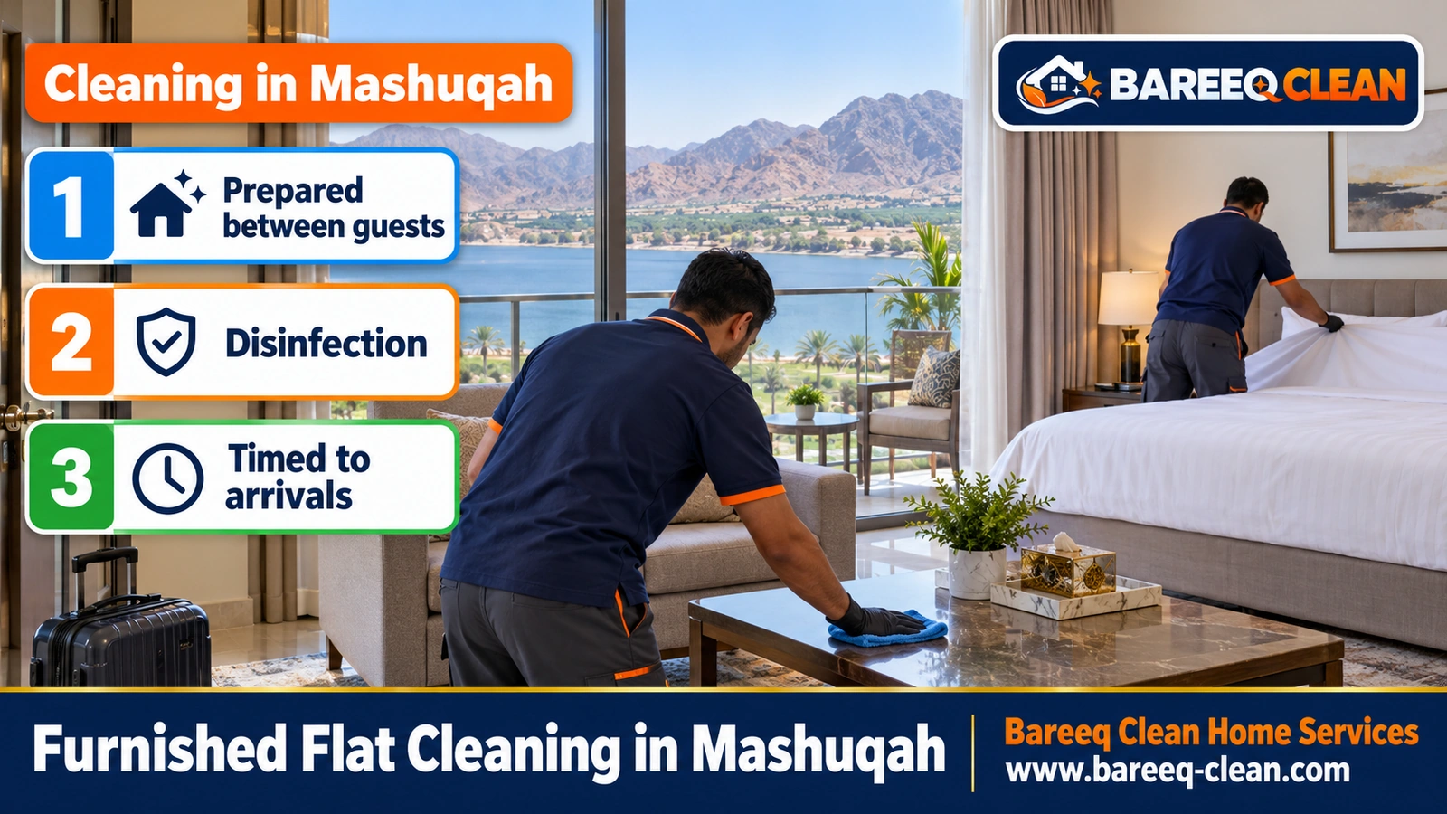 Furnished flat and rest house cleaning in Mashuqah