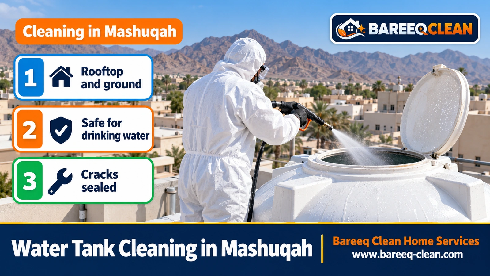 Water tank cleaning in Mashuqah