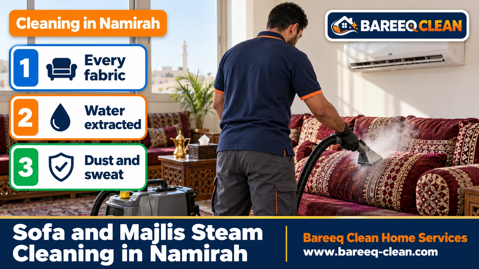 Sofa and majlis steam cleaning in Namirah