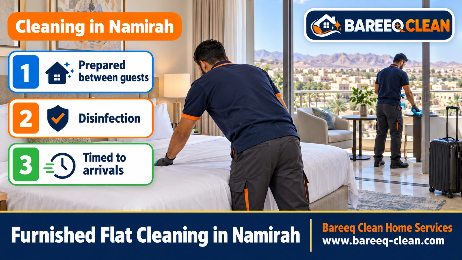 Furnished flat and rest house cleaning in Namirah