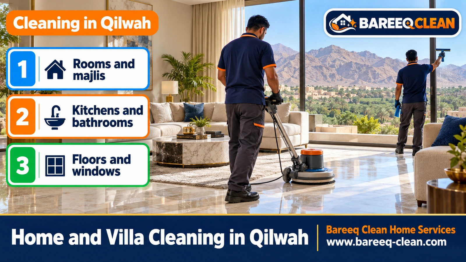 Home and villa cleaning in Qilwah