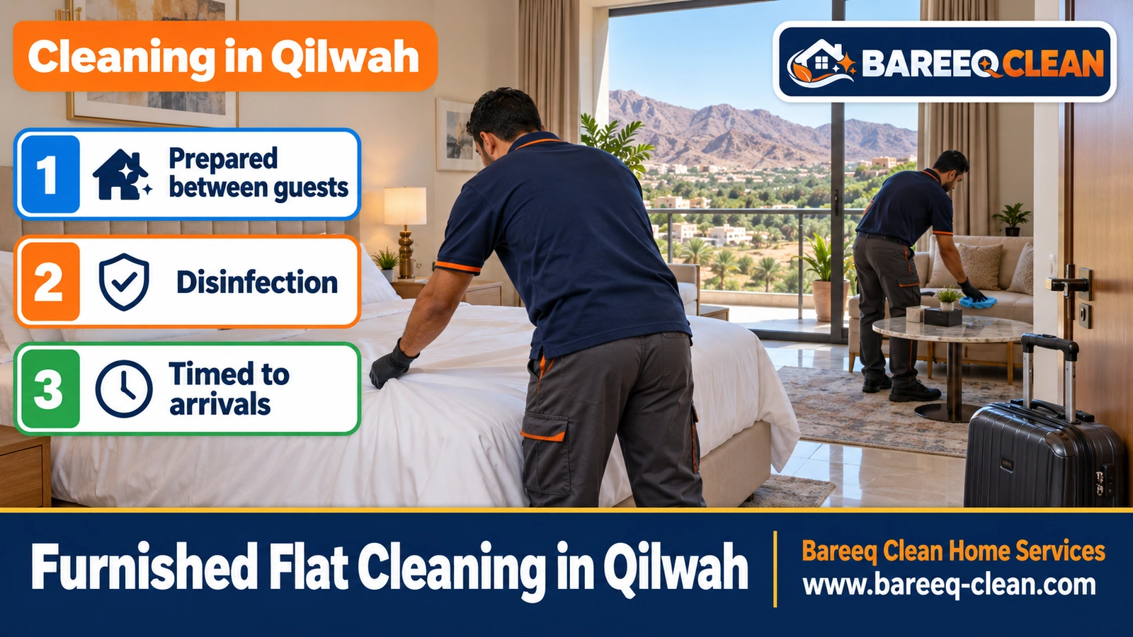 Furnished flat and rest house cleaning in Qilwah