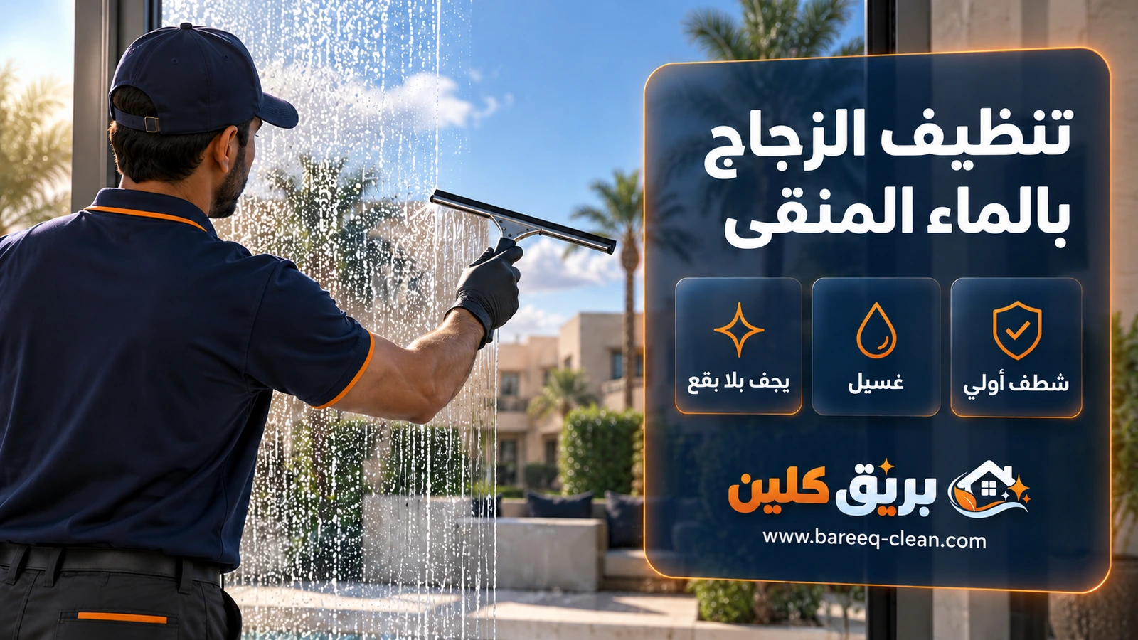 طريقة تنظيف الزجاج بالماء المنقّى