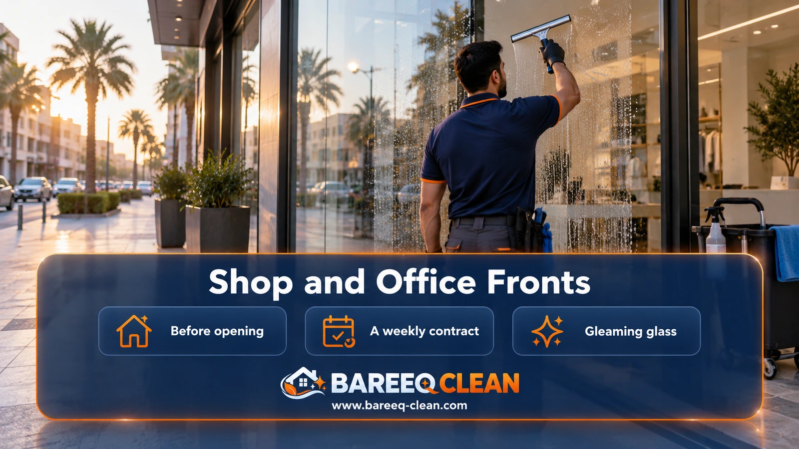 Cleaning shop and office fronts