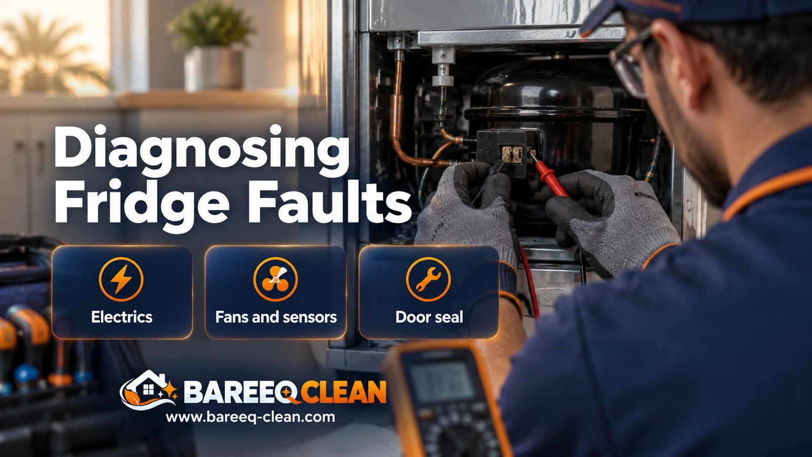 Inspecting a fridge and diagnosing the fault