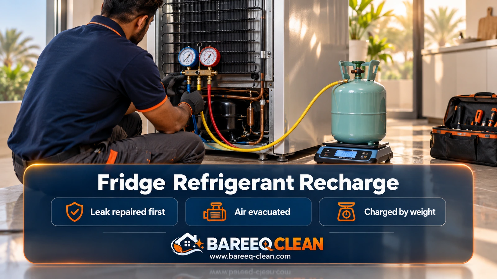 Recharging fridge refrigerant after the leak is fixed