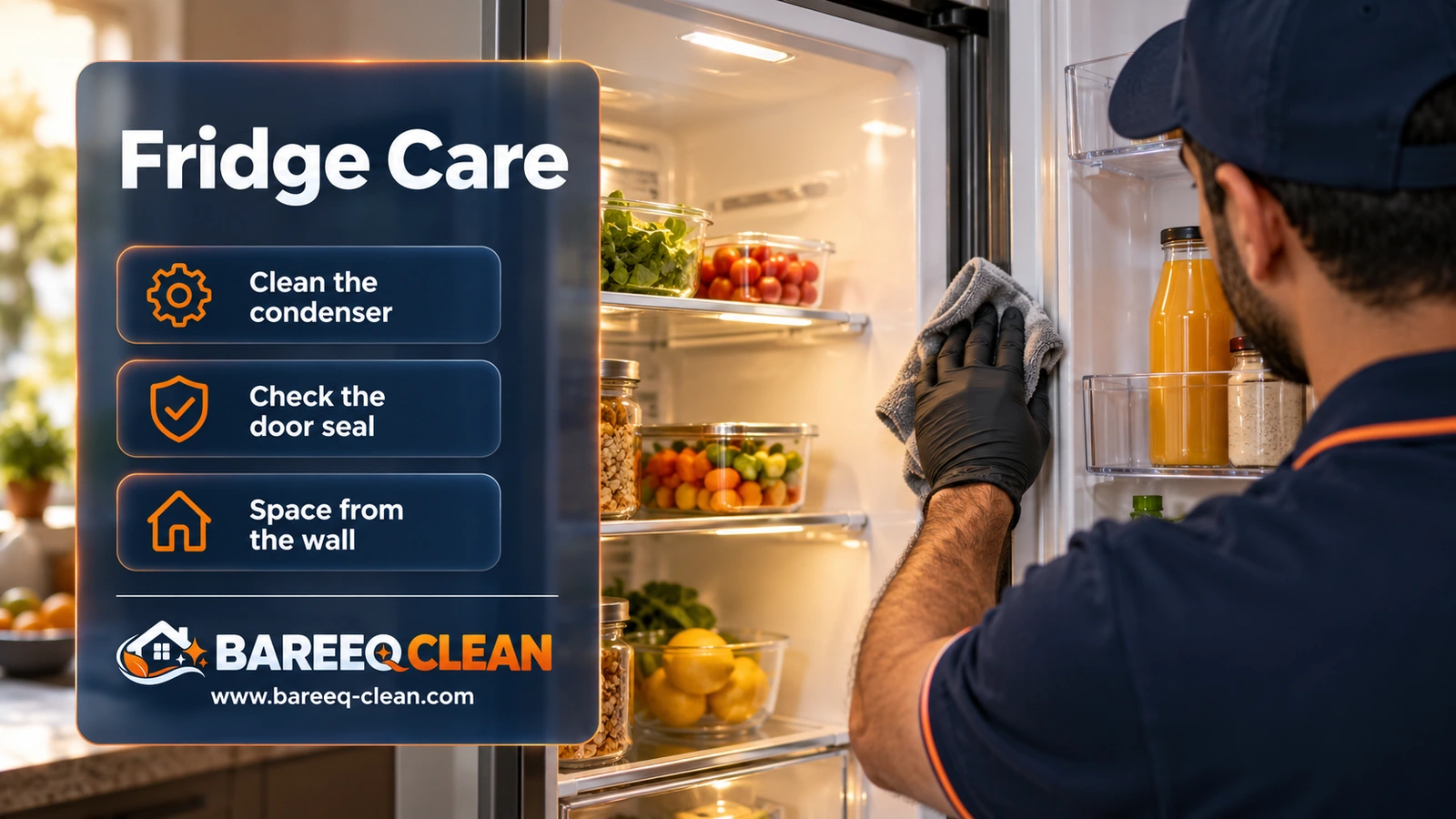 Fridge care: cleaning the condenser and door seal
