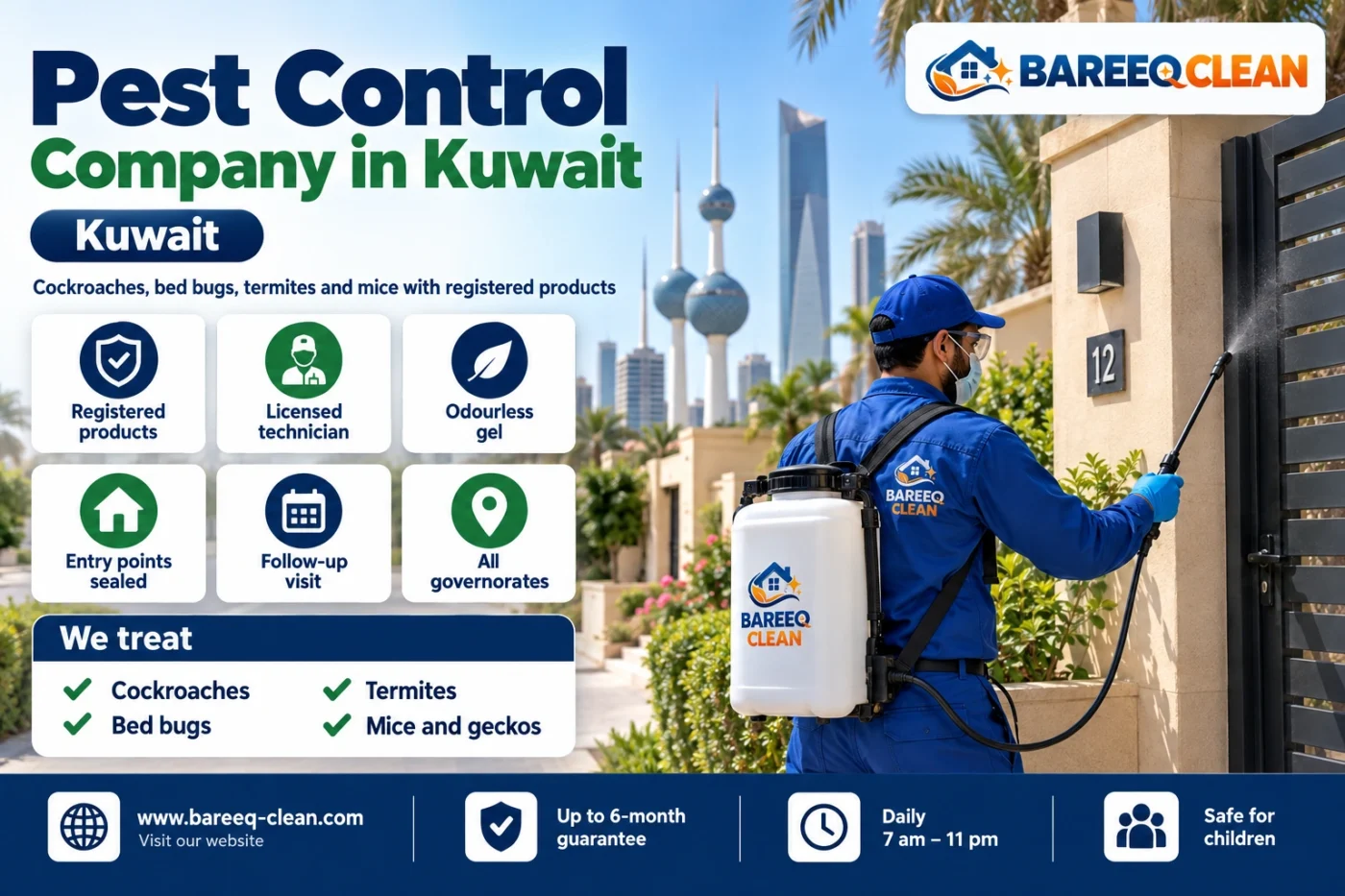 Pest Control Company in Kuwait | Cockroaches, Bed Bugs, Termites and Mice