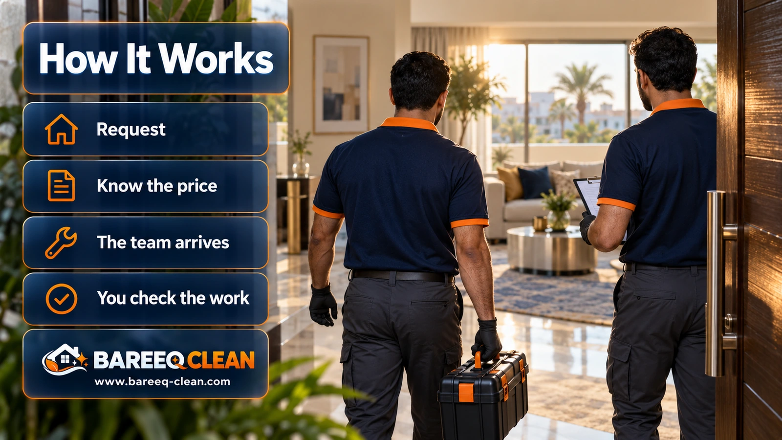 How It Works | Bareeq Clean Home Services