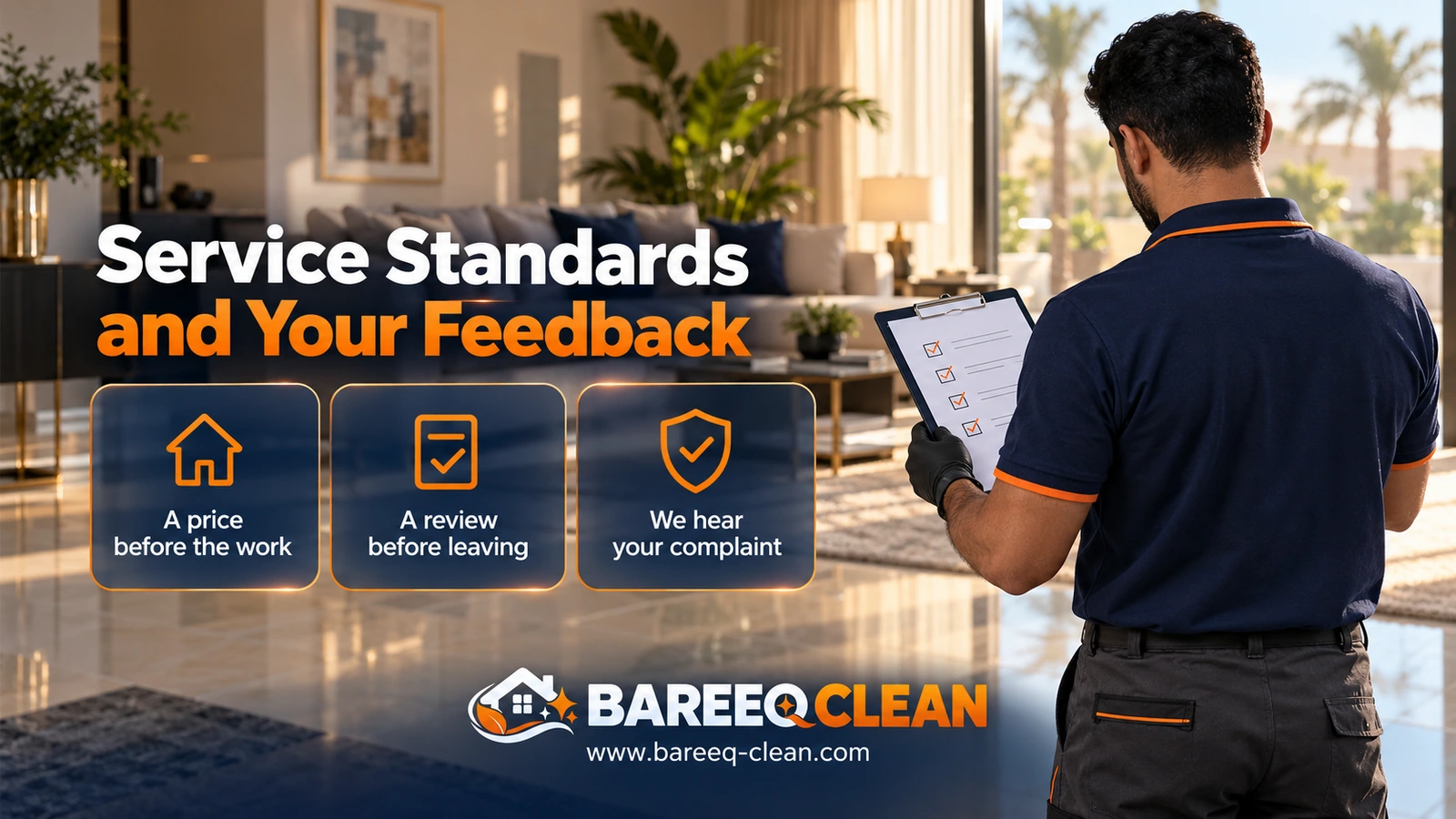 Service Standards and Your Feedback | Bareeq Clean Home Services