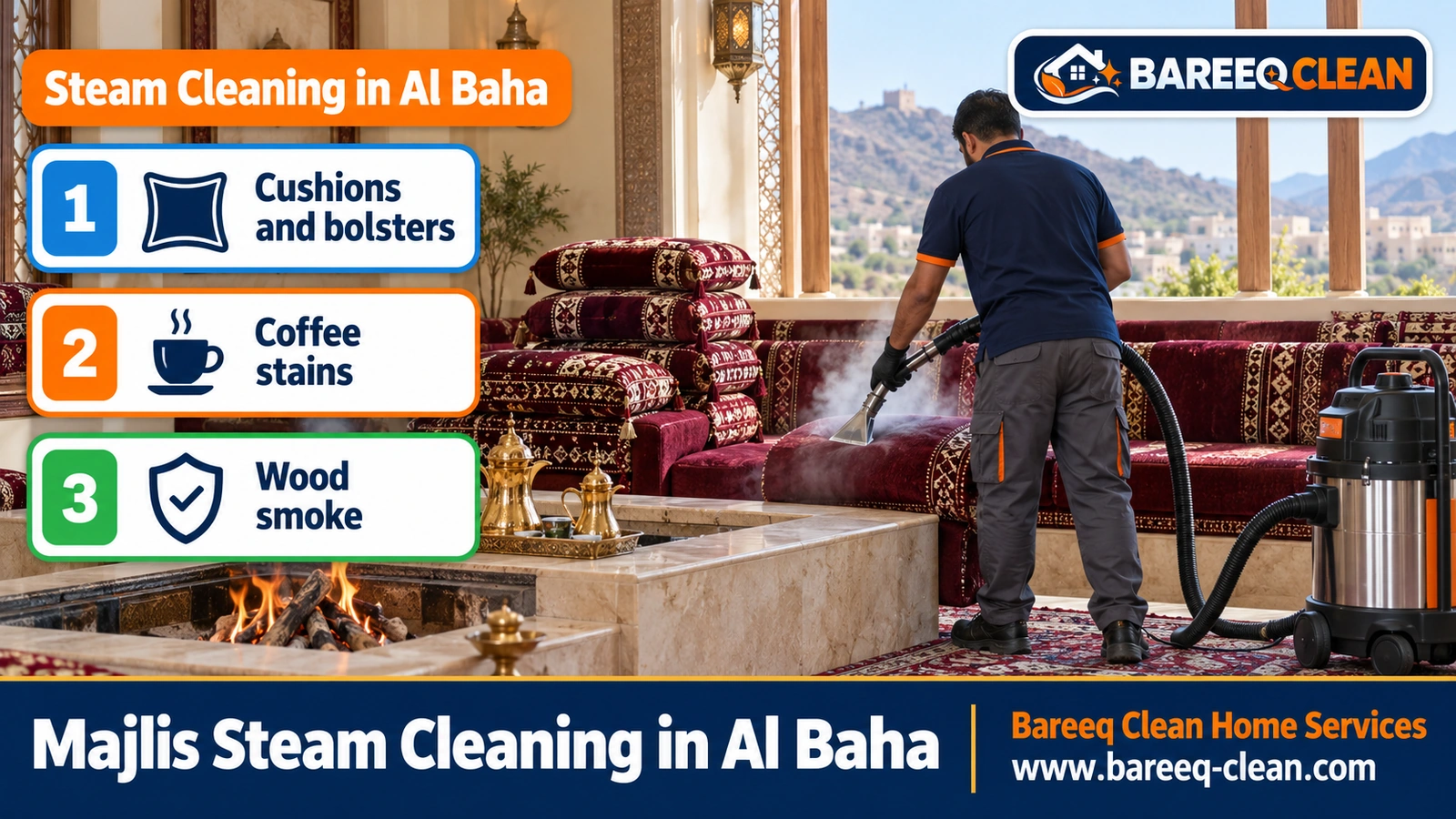 Majlis steam cleaning in Al Baha