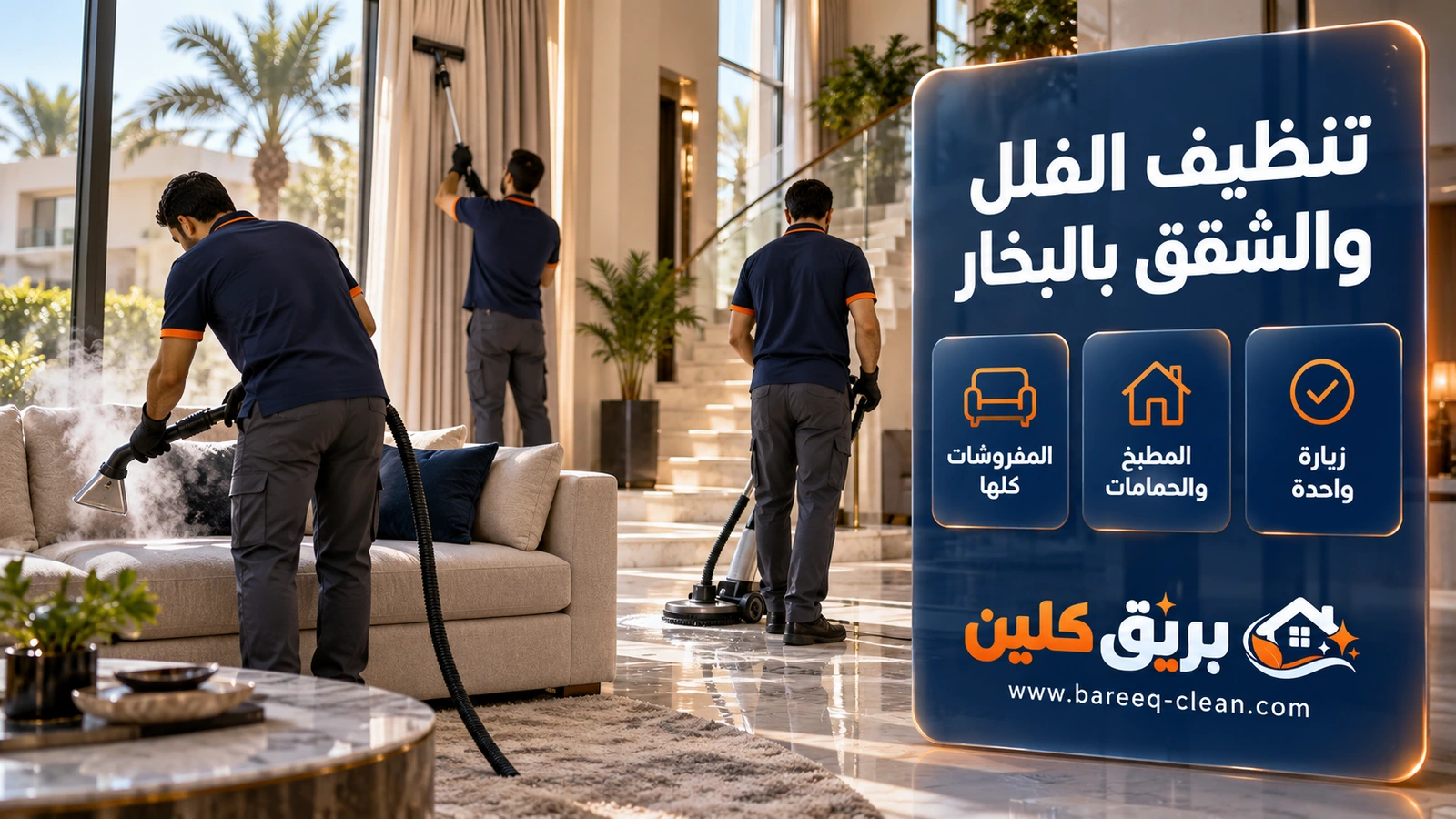 تنظيف الفلل والشقق بالبخار في جدة