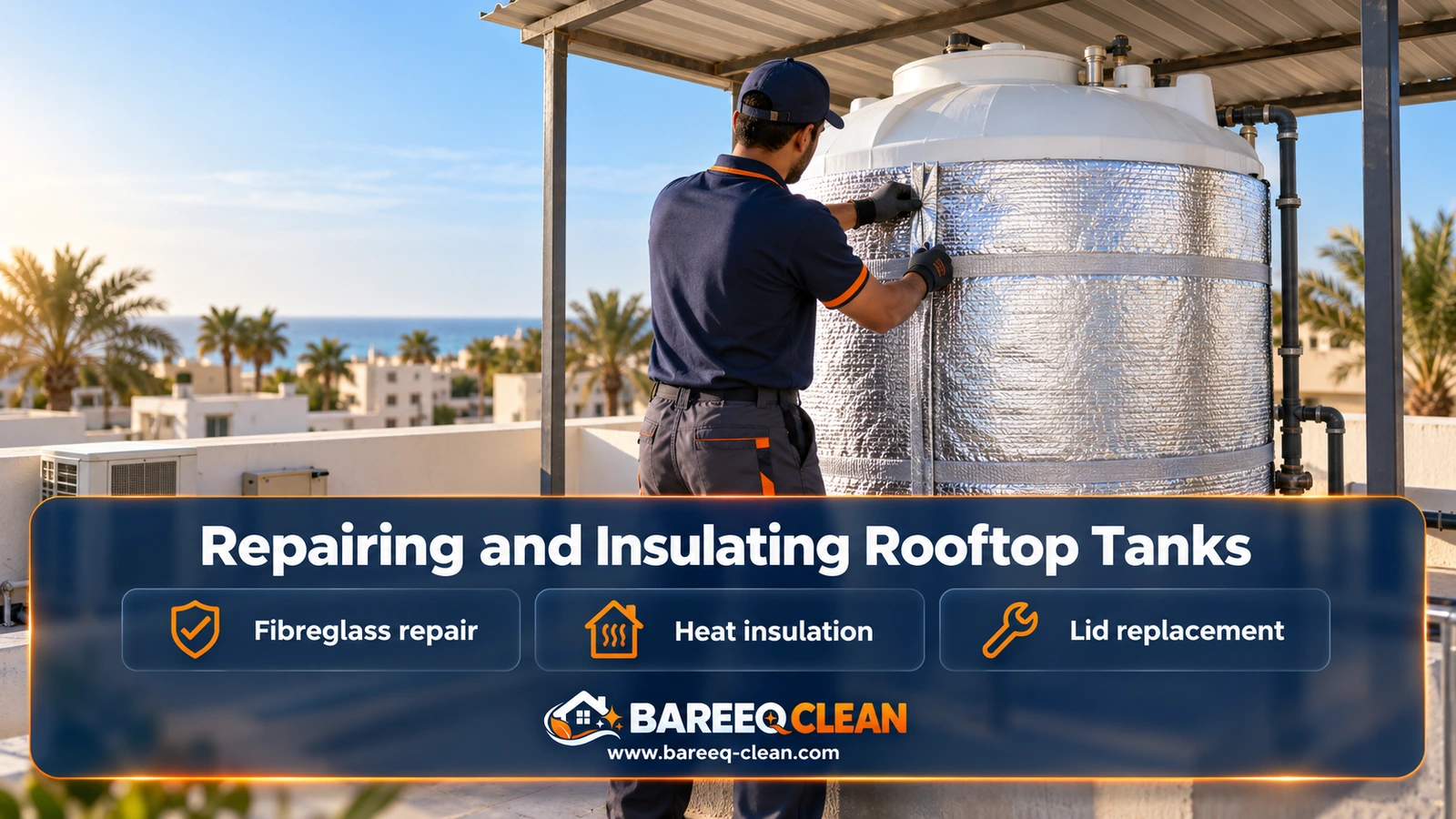 Sealing and repairing rooftop tanks
