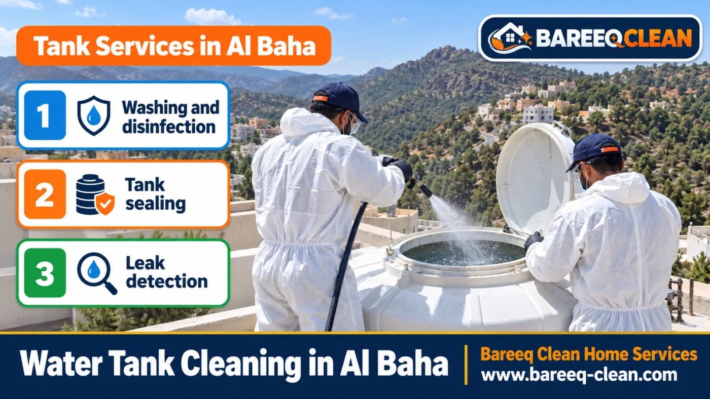 Water Tank Cleaning in Al Baha | Washing, Disinfection and Sealing