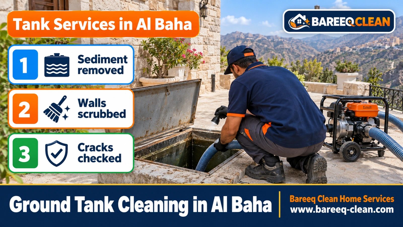 Ground tank cleaning in Al Baha
