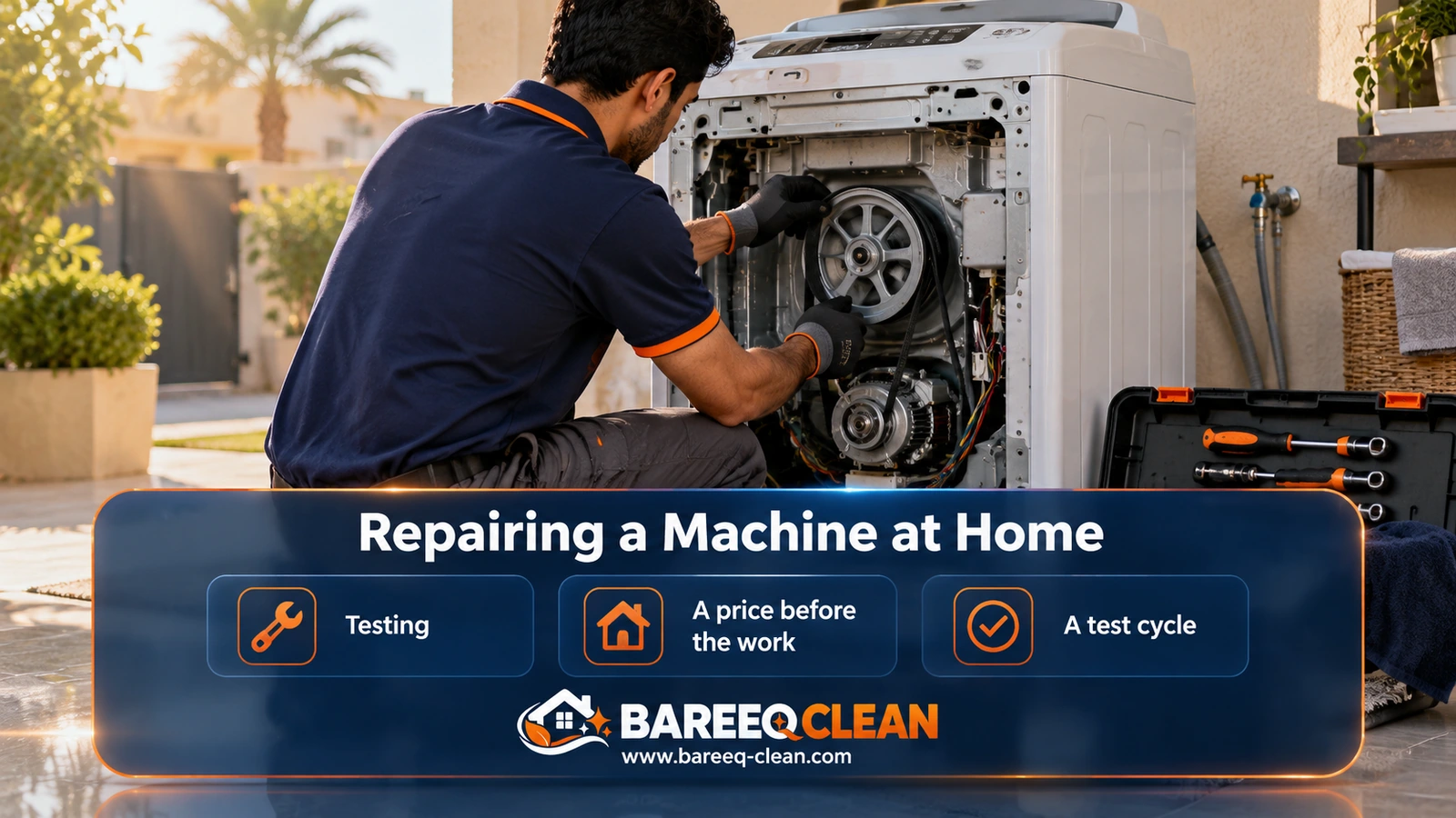 Repairing a washing machine at home